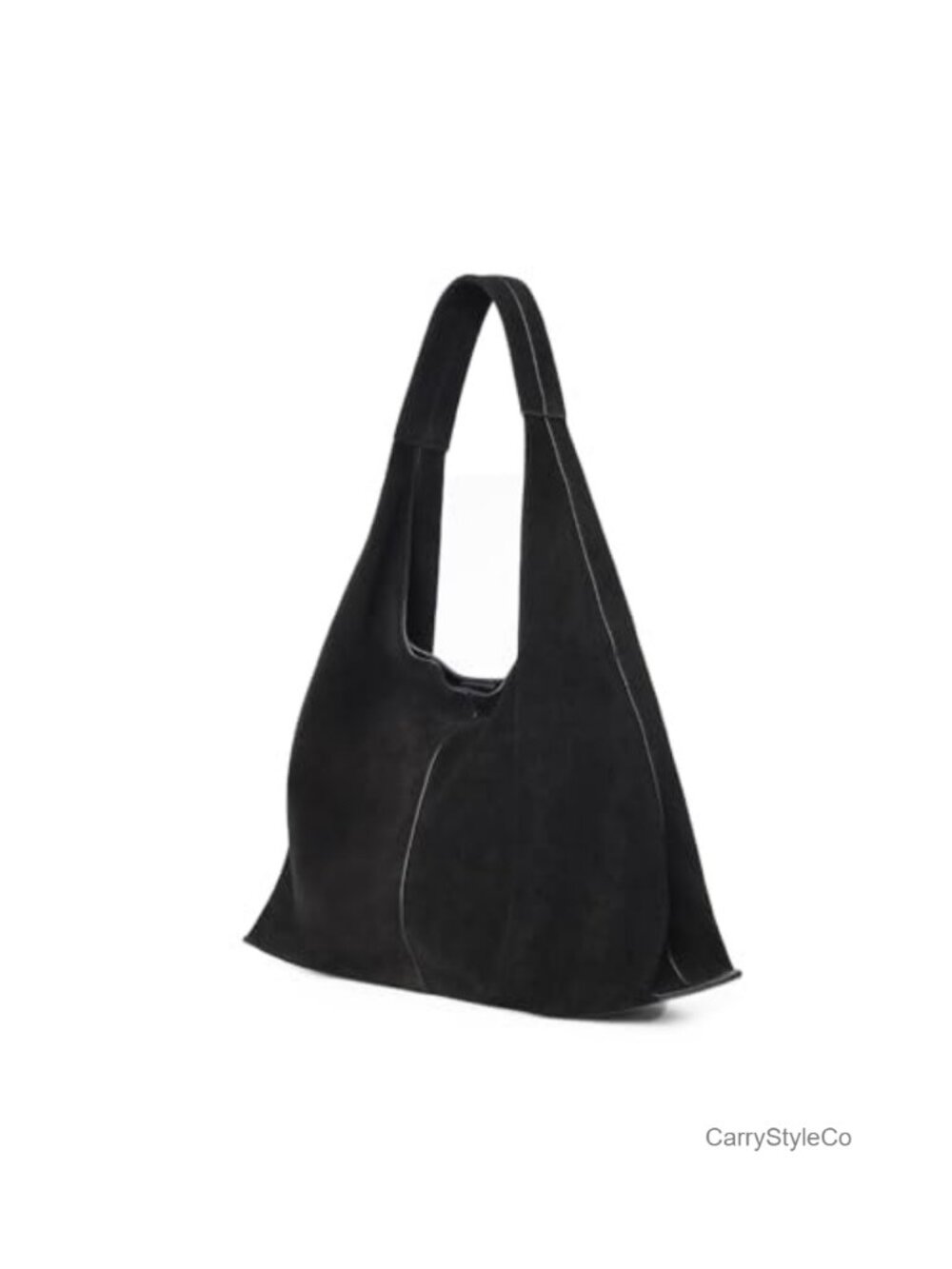 Genuine Suede Leather Hobo Shoulder Bag Oversized Crescent Tote